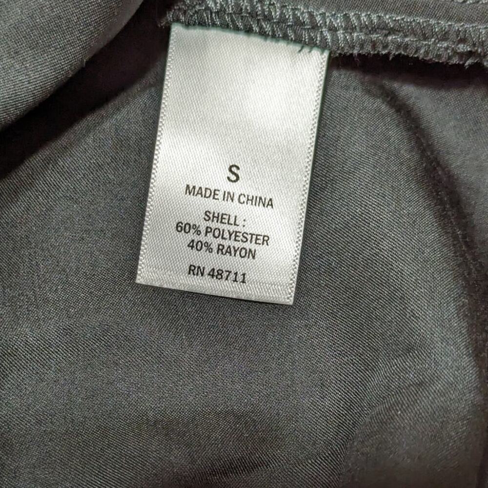 Ophelia Roe Tunic Top, Small, Black Satin Ruffle Sleeveless Summer Office Blouse - Picture 10 of 11